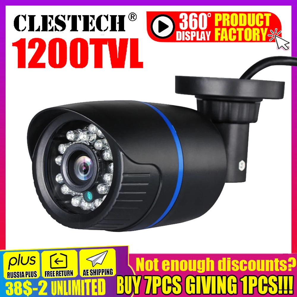 

11.11 BIGSALE HD Real 1200TVL Security Surveillance Mini CCTV Camera Outdoor Waterproof ip66 infrared Night Vision Color vidicon