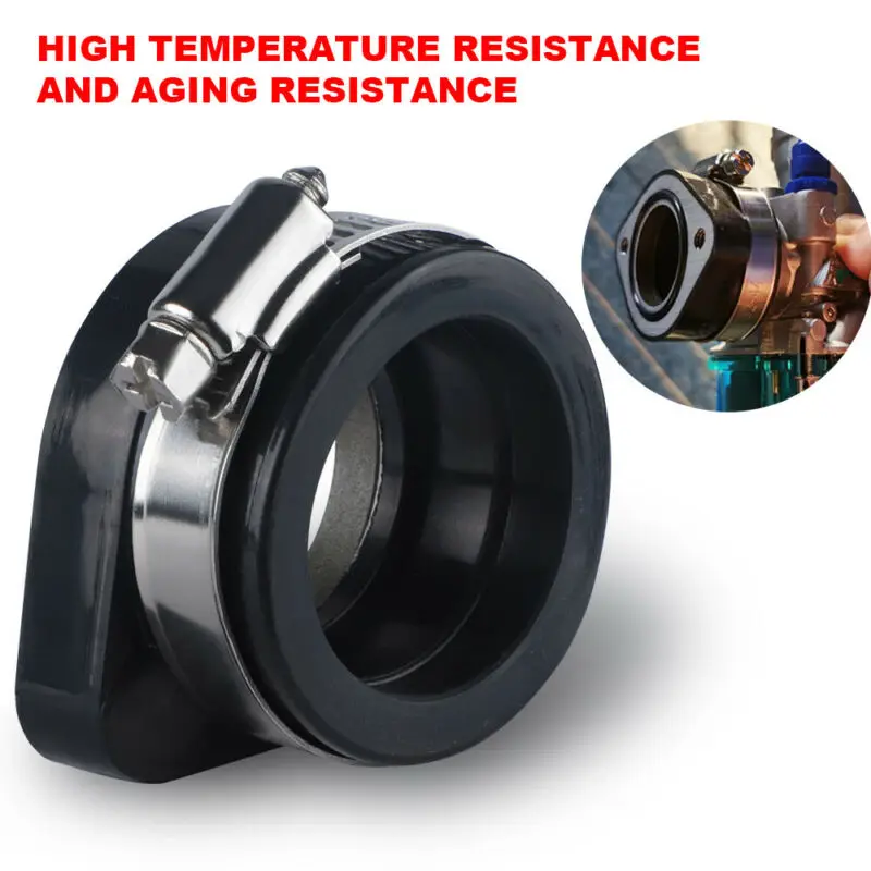 

33-35mm Carburetor Manifold Rubber+Aluminum Black 1X Flange Adapter Replacement