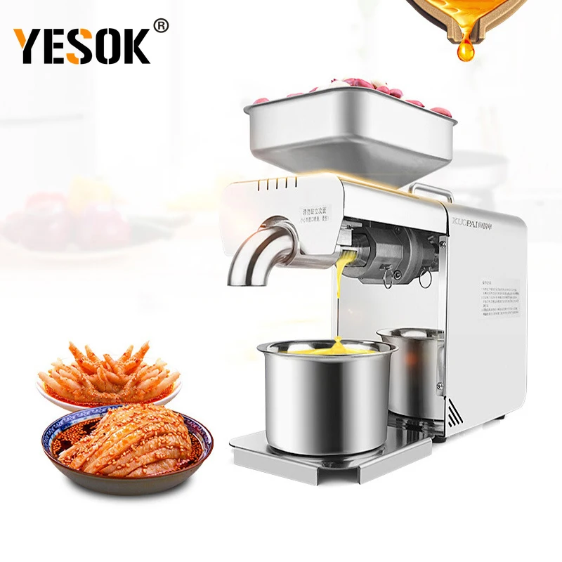 

220V Stainless Steel Household Small oil Press Cold and Hot Double Pressing Automatic Peanut Sesame Walnut Commercial oil Press