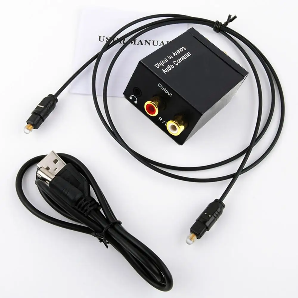 Оптический цифровой стерео аудио SPDIF Toslink коаксиальный сигнал в аналоговый