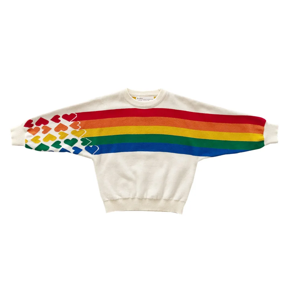 Tonytaobaby/осенне-зимняя одежда; Новинка; детская одежда с радугой; Свободный пуловер; свитер; свитера для мальчиков и девочек