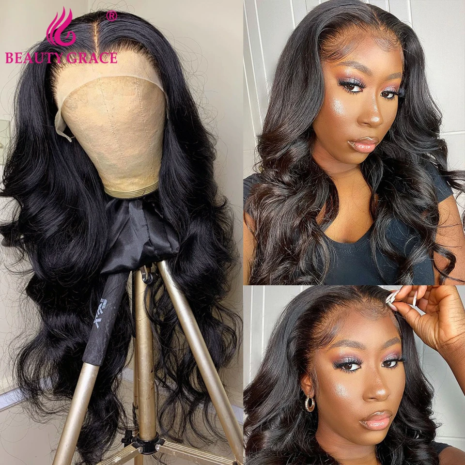 30 Inch Body Wave Lace Front Wig Brazilian Natural Glueless Brown Lace Frontal Human Hair Wigs For Women Bodywave Closure Wig