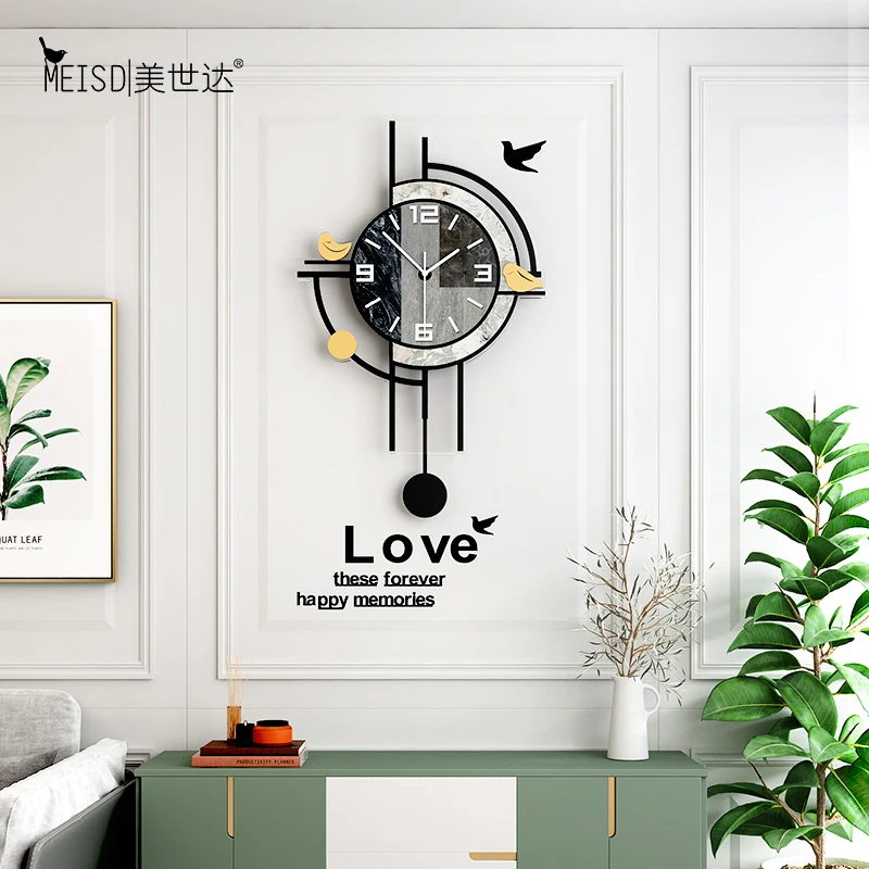 Большие настенные часы с мраморной текстурой возможностью замены современный