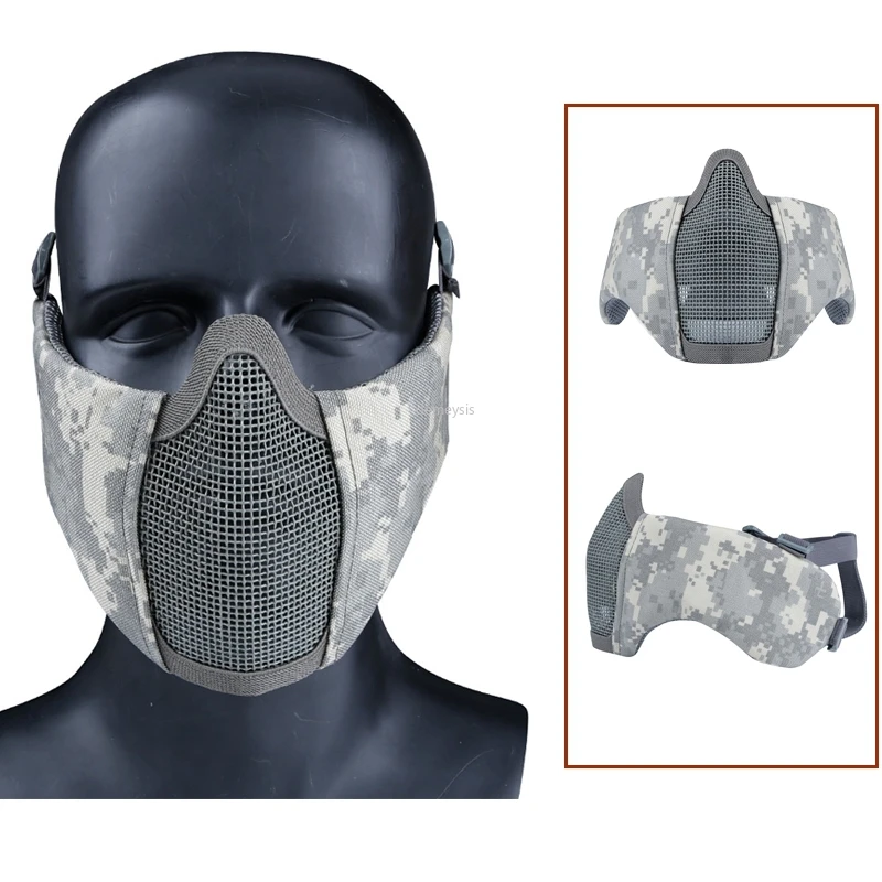 

Армейская защитная маска для стрельбы, дышащая Стальная Сетчатая Маска для страйкбола, пейнтбола, маска из CS, военные тактические полумаски...