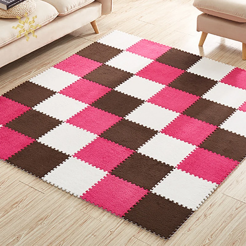 

1Pcs Soft 30*30 Cm Children Plush Carpet Parquet Floor Puzzle Carpet Baby Game Pad Crawling Mat Baby Play Mat