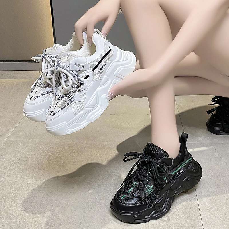 

Демисезонная спортивная обувь, женская обувь на толстой подошве, дышащая повседневная женская Вулканизированная обувь с круглым носком