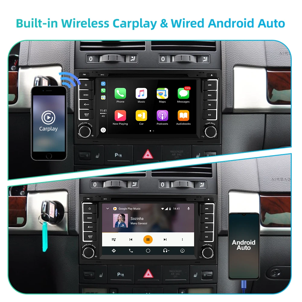 Автомагнитола Isudar 2 Din Android 11 для VW/Volkswagen/Touareg Canbus автомобильный мультимедийный