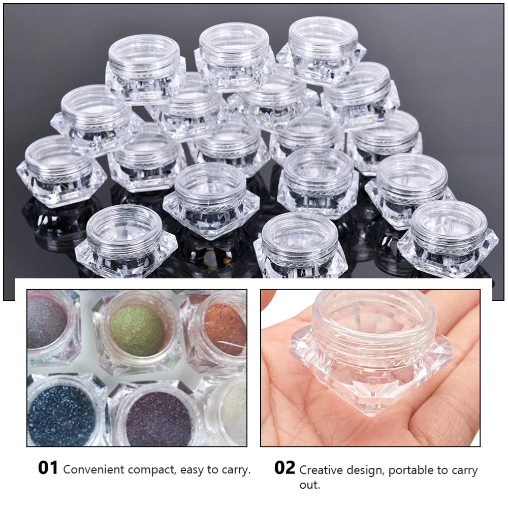 

32pcs Portable 5g Cosmetics Storage Jars Empty Makeup Samples Boxes (White)