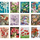 DIY масляные краски по номерам цветы 50x40 см художественные фотографии природные пейзажи обои декоративные холст стены Ремесла картина маслом по номерам подарок
