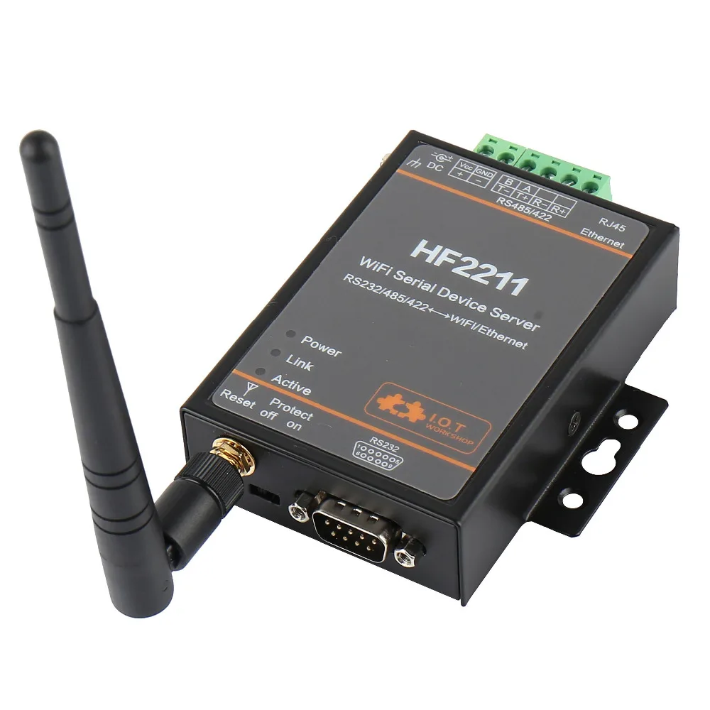 

HF2211 Industrial Modbus Serial RS232 RS485 RS422 to WiFi Ethernet Converter Server Wireless Module TCP IP Telnet Protocol Q184