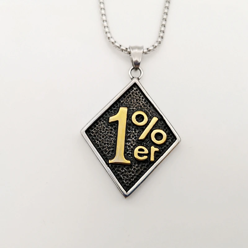 Винтажное ожерелье с подвеской 1% er мужское байкерское модное из нержавеющей