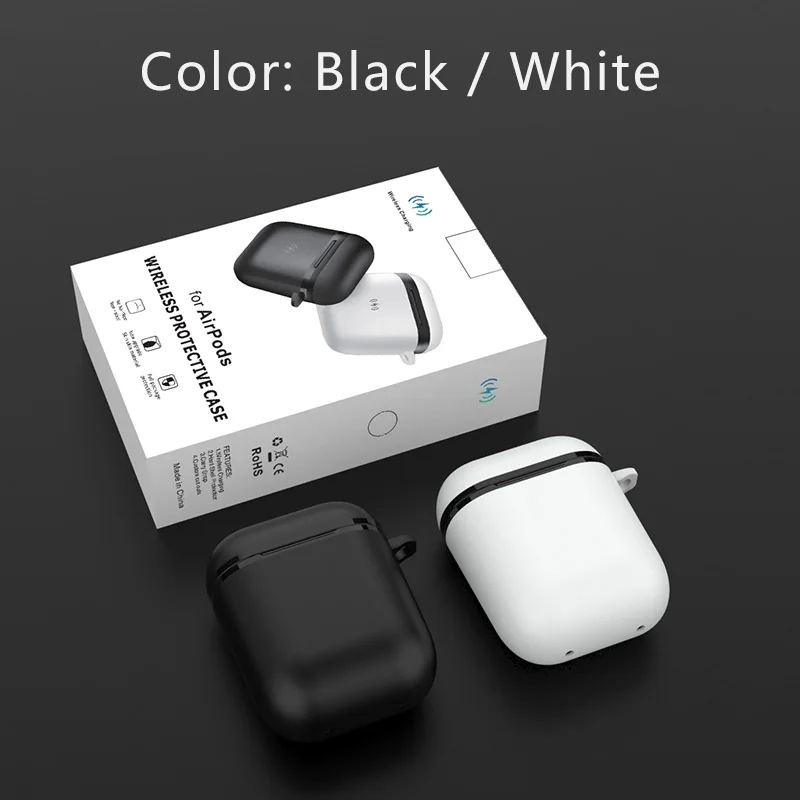 Чехол для зарядного устройства Airpods, чехол для беспроводного зарядного устройства QI, чехол для беспроводного зарядного устройства Airpods, чехол для зарядного устройства Airpods