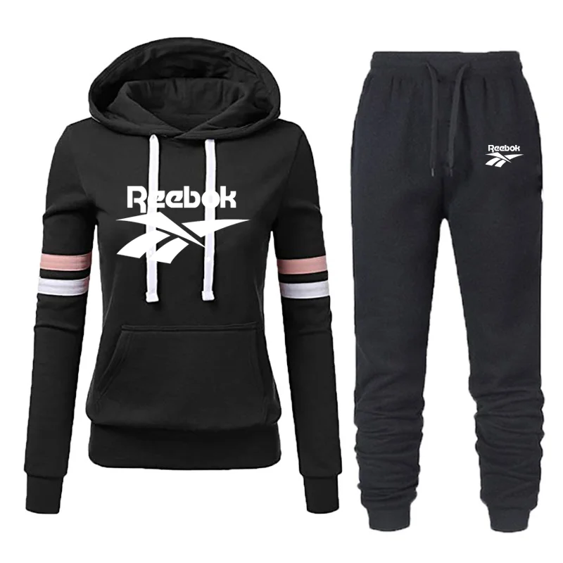 

Brand Women's Two Pieces Sets Hooded Tracksuit Men/Women Sportswear Gyms Black Hoodies+Sweatpants Bananas Joggers Sweatshirts