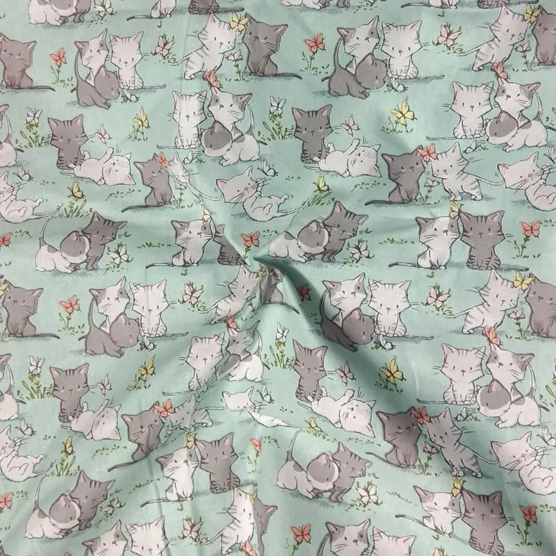 Ткань хлопковая с принтом в виде кошки 50x105 см | Дом и сад