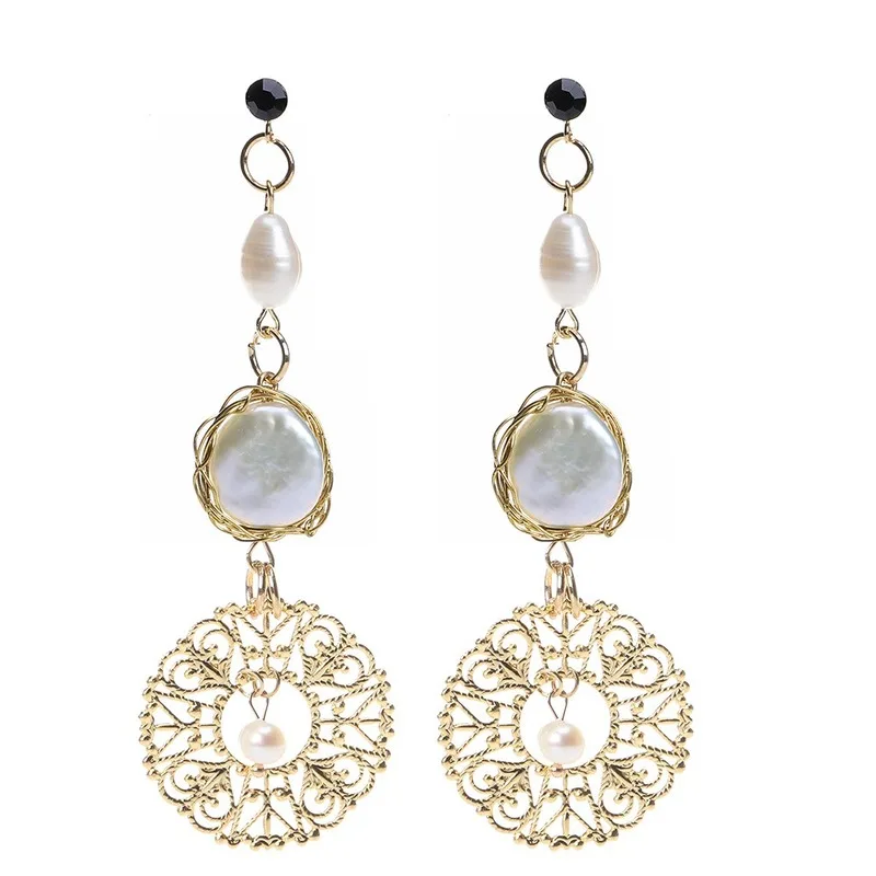 

Женские серьги-гвоздики из нержавеющей стали с натуральным жемчугом