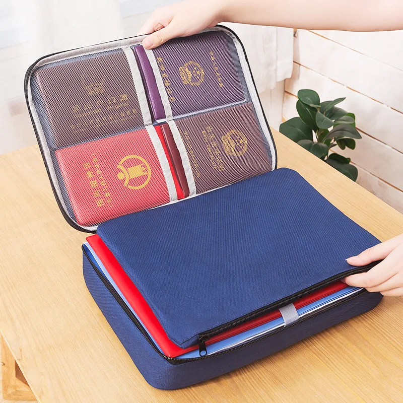 

Large Capacity Waterproof Document Bags Multifunctional Home Business Travel Zipper Storage Bag Oxford File Organizer Folder