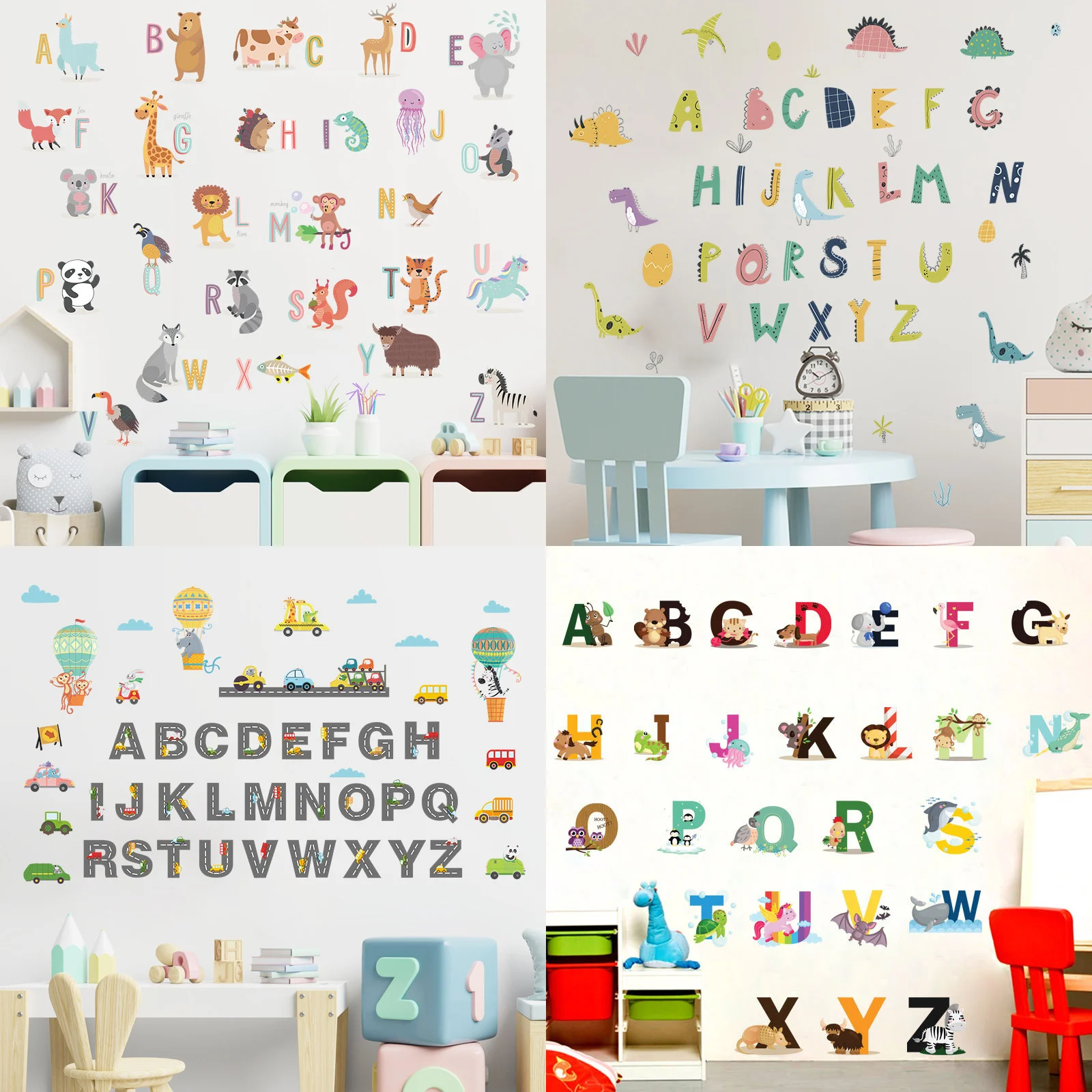 

26 шт., Детские Виниловые наклейки на стену в виде букв