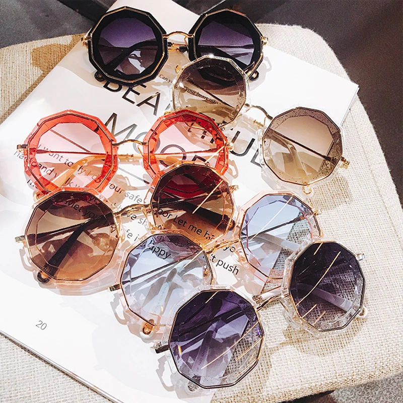 Очки солнцезащитные женские многоугольные круглые брендовые Элегантные