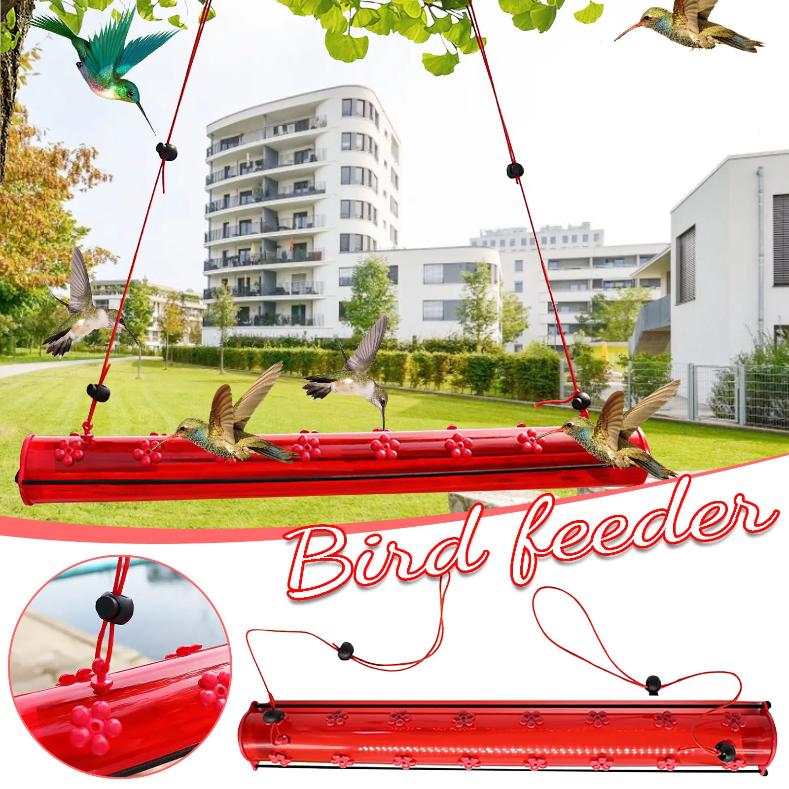 Лучшая Кормушка Для Колибри с отверстием для кормления птиц красная труба легко