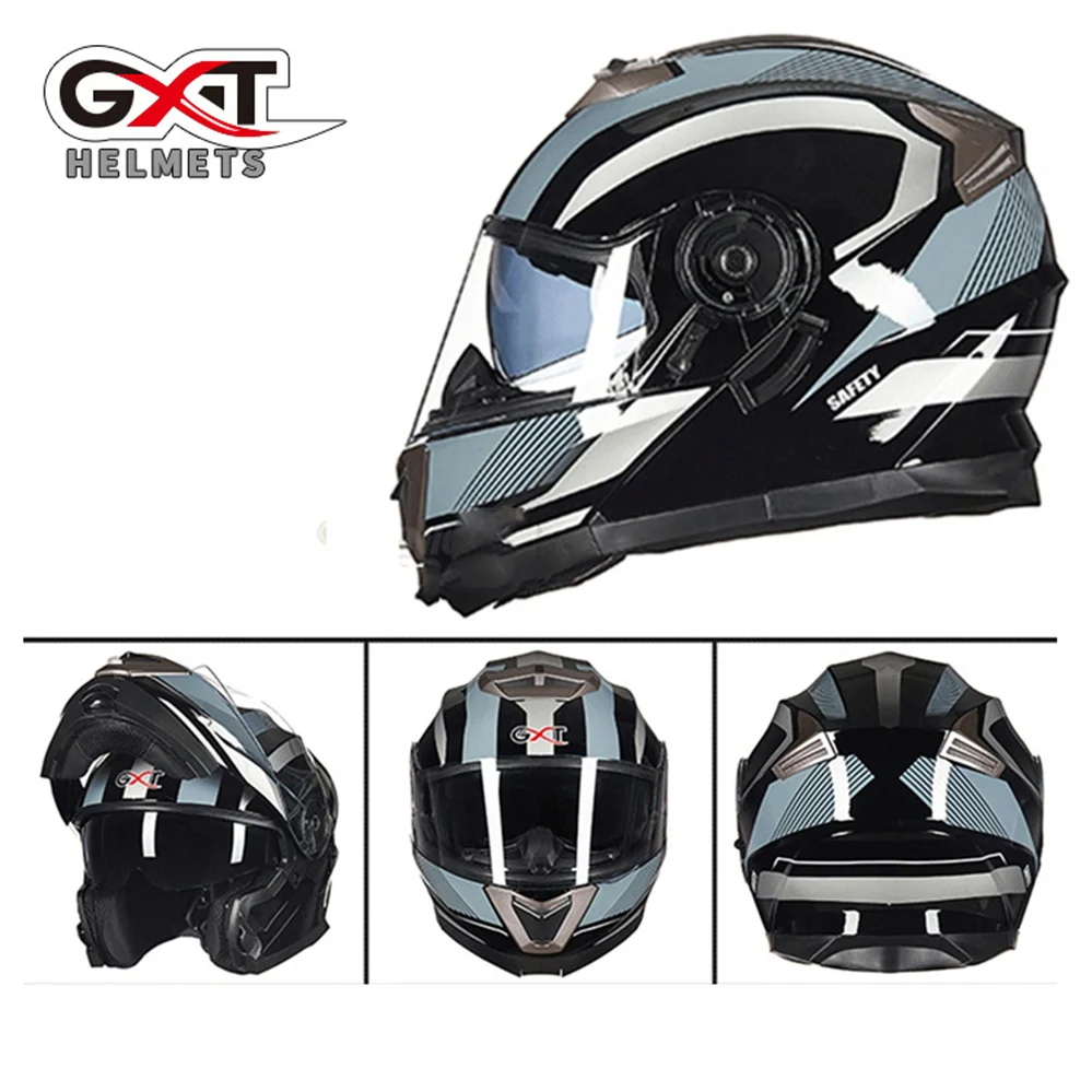 

DOT Approved GXT Professional Dual Lens Full Face Motorcycle Helmet Safety Modular Motocross Racing Capacete Moto Casque Casco