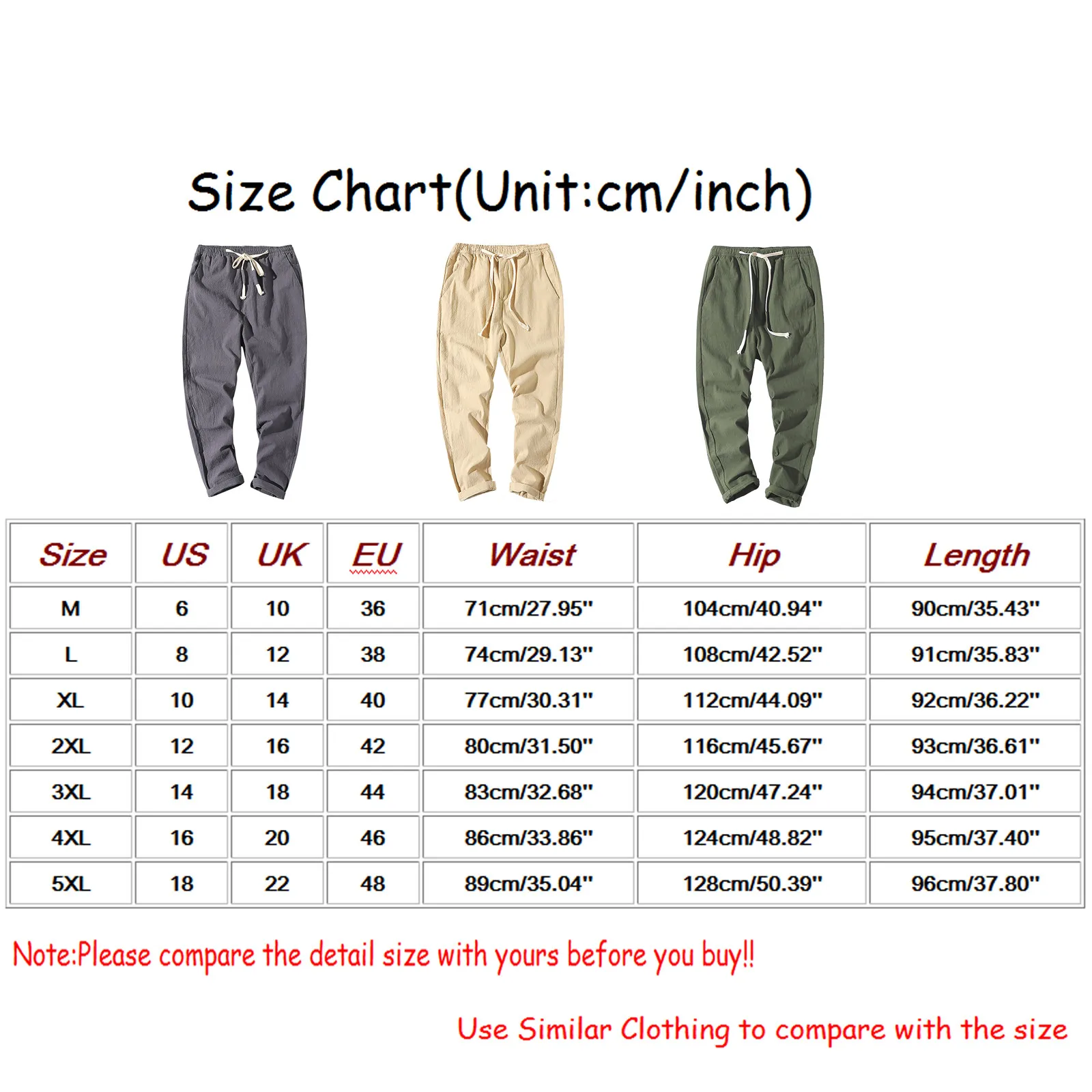 

Men's Cotton And Linen Pants Male Summer Breathable Solid Loose Trousers Casual Streetwear Elastic Waist Exercise Pant Plus Size
