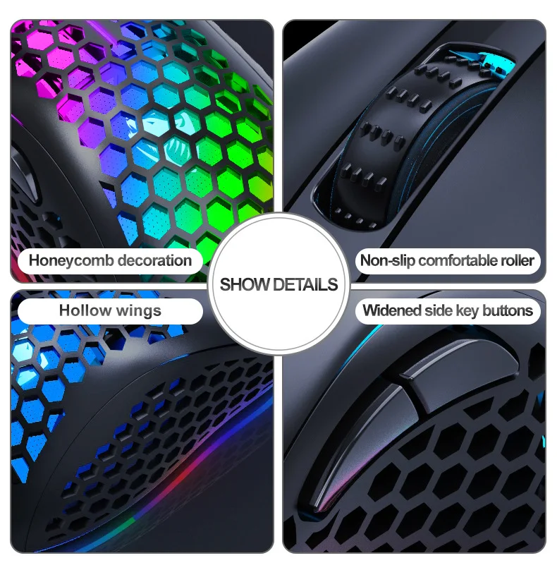 Мышь Компьютерная EAOR игровая Проводная с RGB подсветкой USB|Мыши| |