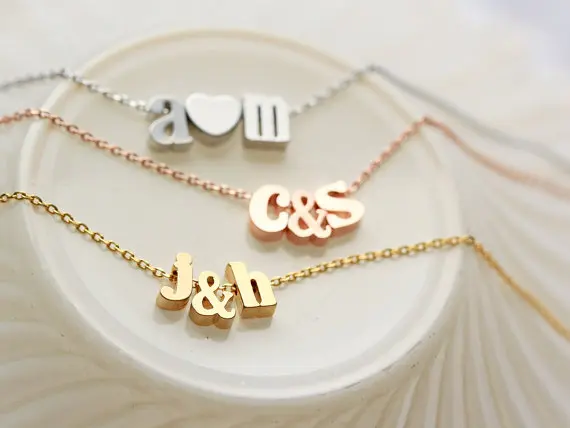 

Thick letter necklace 925 Sterling Silver Special Design