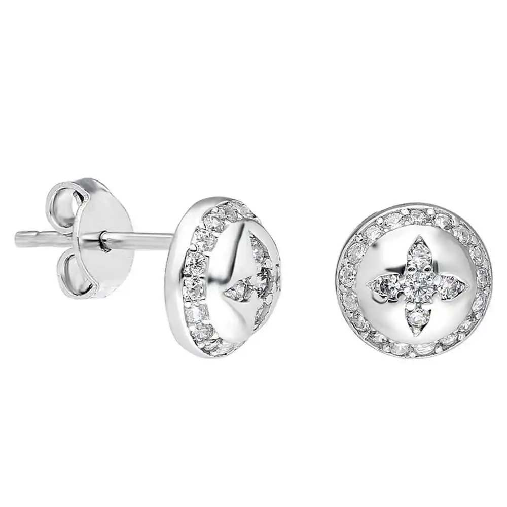 

Zircon Stone Dome Design 925 Sterling Silver Earrings