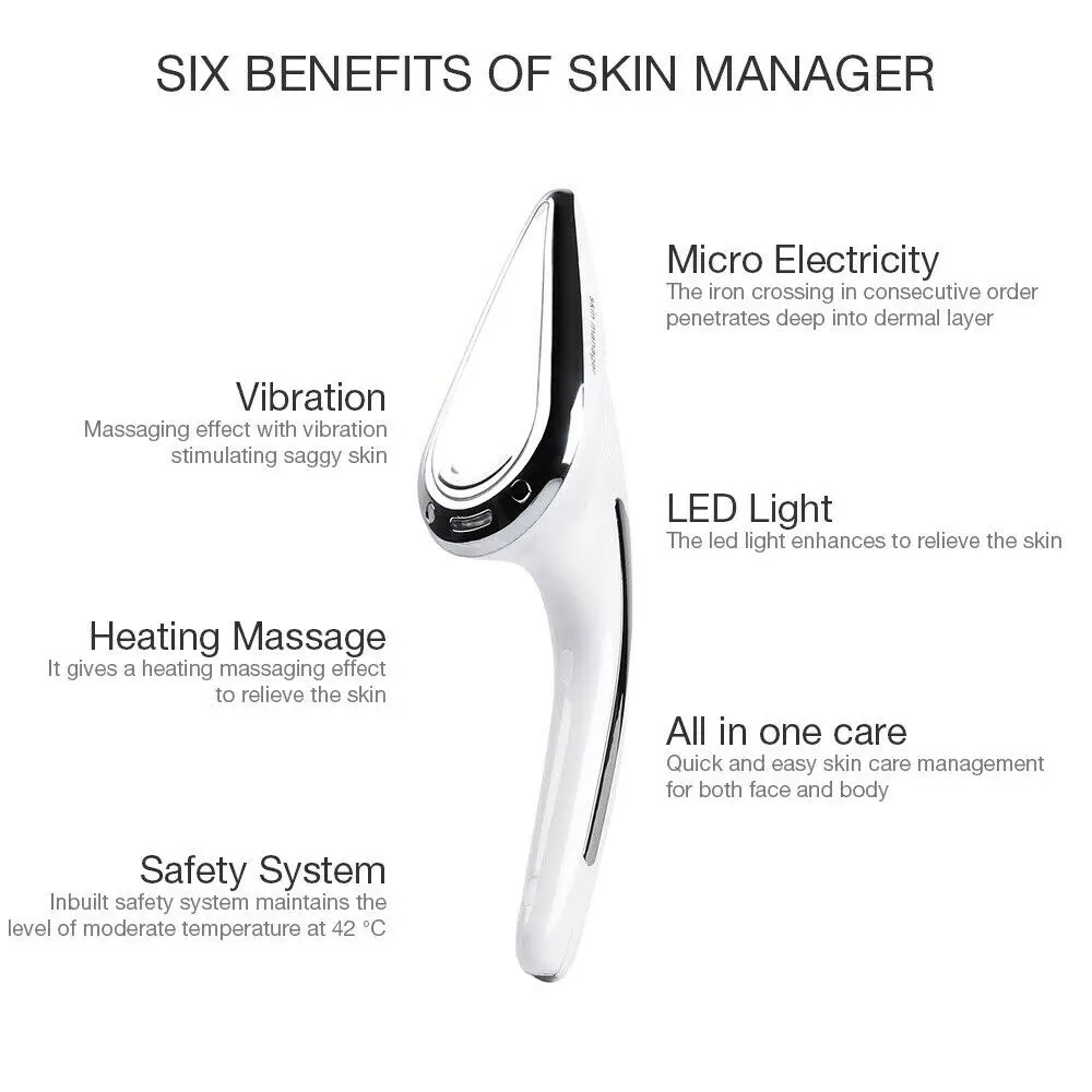 

Newest Facial and Body Microcurrent LED Light Therapy Vibration Massager Anti-Aging Skin Care Treatment Device