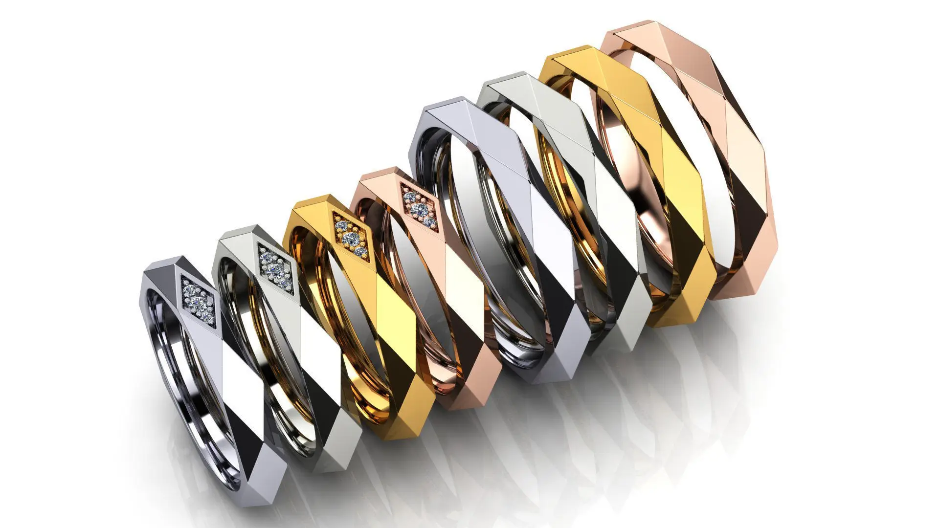 Классическое кольцо для влюбленных серебро розовое золото неправильной формы с