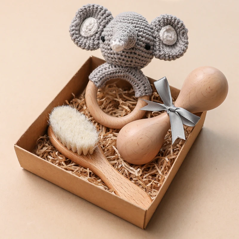 Mordeduras para ni&ntilde;os, 1 Juego de brocha de lana de animales de ganchillo, martillo de arena Musical, regalos para beb&eacute;s, regalo de nacimiento, accesorios de fotograf&iacute;a para reci&eacute;n nacidos-0