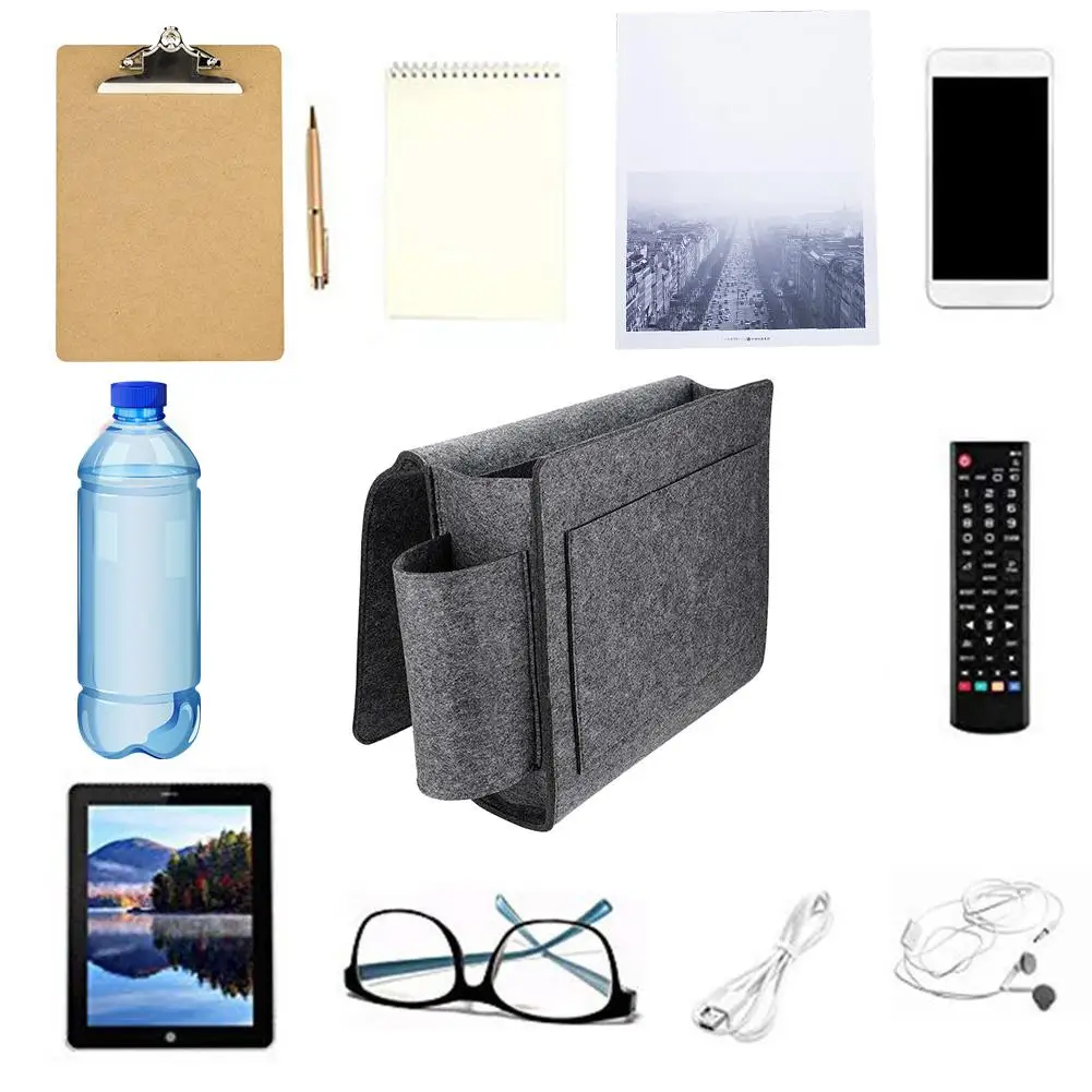 

Storage Pockets Bags Extra Large Felt Bedside Hanging Storage Organizer Holder with Large Pockets Book Phone Remote Storage Bags