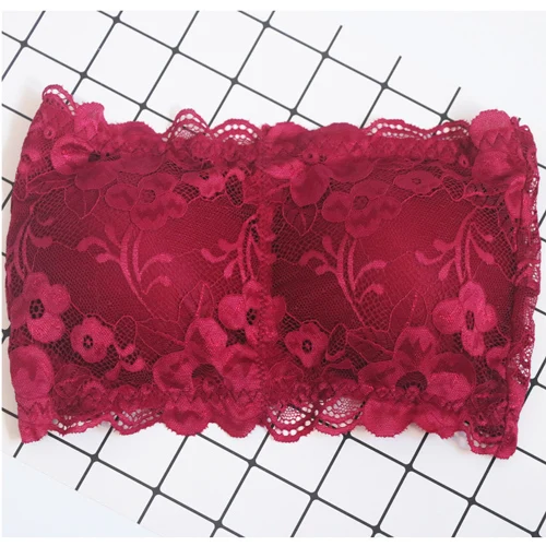 Сексуальные кружева Bralette труба топы бандо Лето Для женщин кружевной бюстгальтер танки топы бандо Жилет для девочек нижнее белье сексуальное женское белье плюс Размеры - Цвет: Tube Top Red