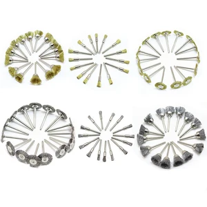 45 шт 5 мм Стальная проволока Щетки dremel Аксессуары Полировка Кисть, дремель Инструменты Аксессуары для мини-вольфрамовый бор матовый колеса