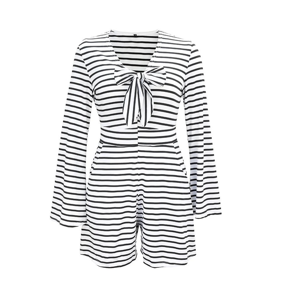 

Jumpsuit Women 2021 Summer Casual Striped Short One Piece Jumpsuit Combinaison Femme Mono Mujer Rompers Womens Jumpsuit Macacao