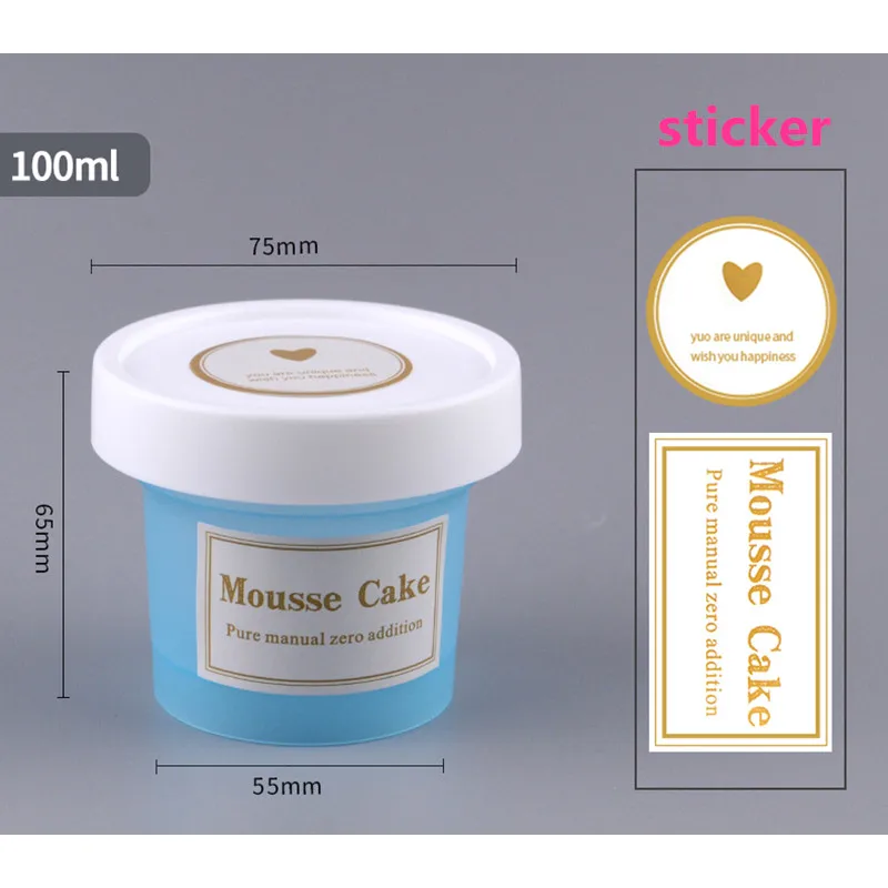 cup lid sticker 10 шт. китайская сетчатая красная коробочка для мороженого, йогурта, пудинга, чашки, вечерние, на день рождения, для мороженого, матовая пластиковая прозрачная чашка с крышкой - Цвет: cup lid sticker