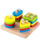 Детские игрушки деревянные блоки форма Объединенная доска Монтессори учебное пособие опираясь образования building плаху матч игрушка