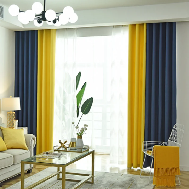 Плотные льняные шторы в скандинавском стиле современные минималистичные