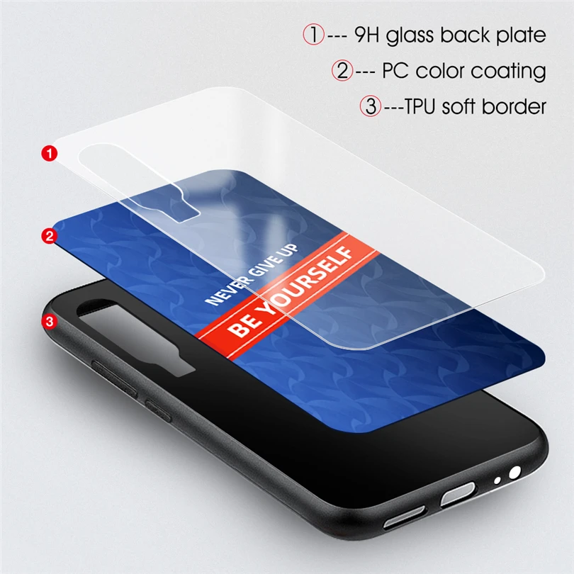 Tide Brand Glass Phone Case For Huawei P20 P30 Pro Lite Cool Gradient Tempered Cover P Smart Z 2019 |