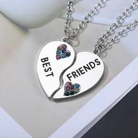 new product necklace pendant color rhinestone jewelry for women 2022 2 piece set free shipping items love splicing chain fashion