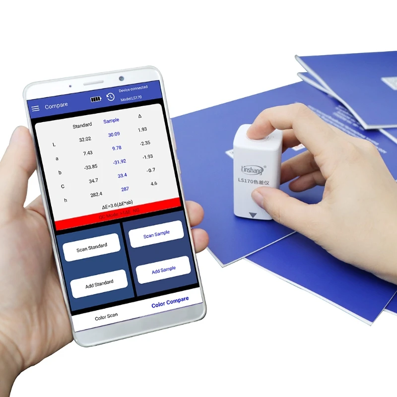 

LS171 Mobile Phone APP Portable Colorimeter Color analyzer with Screen Digital Precise LAB Color Meter Tester 8mm