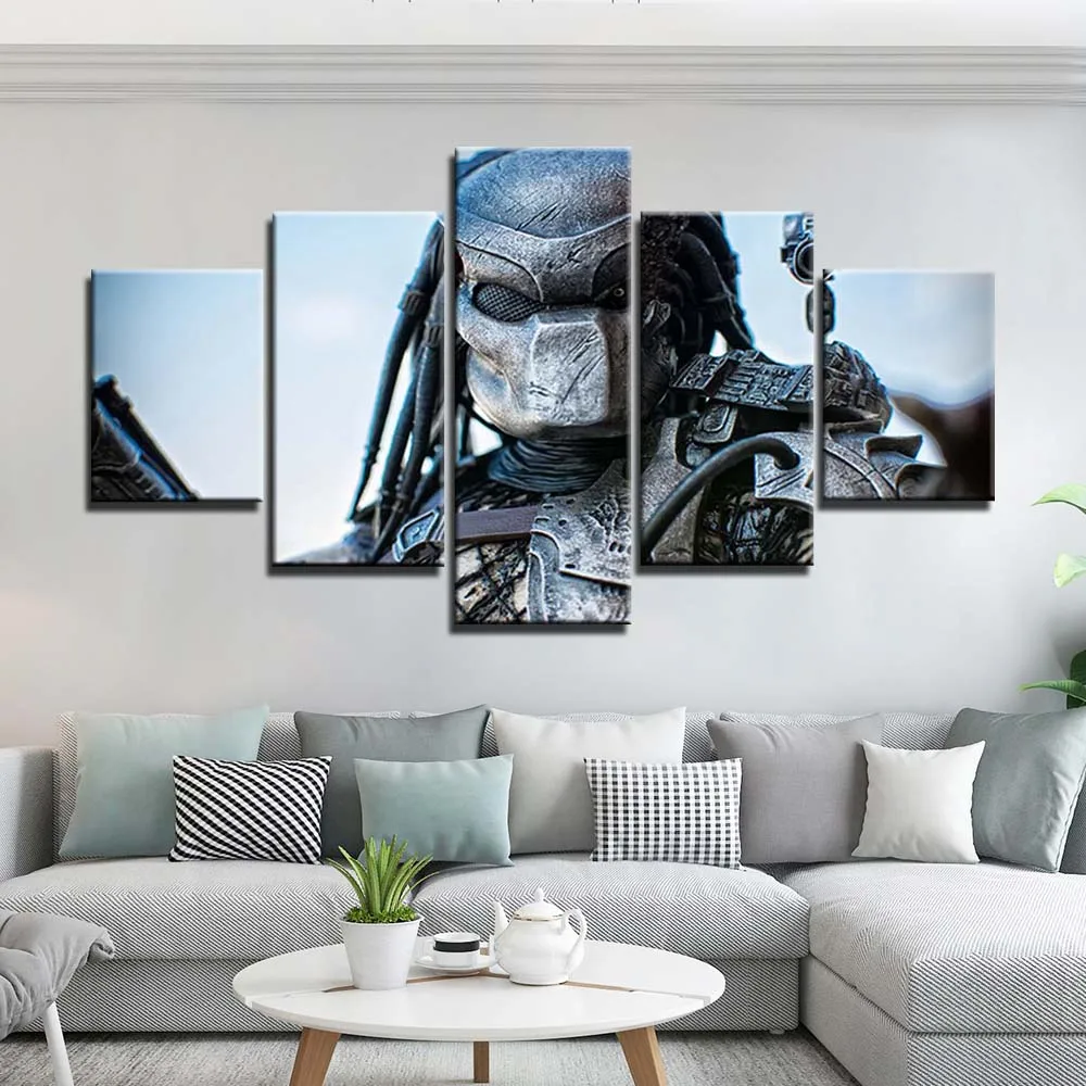 

No Framed Canvas 5Pcs Alien vs. Predator Movie Posters Wall Art Pictures Decoration Home Decor For Living Room Bedroom Paintings