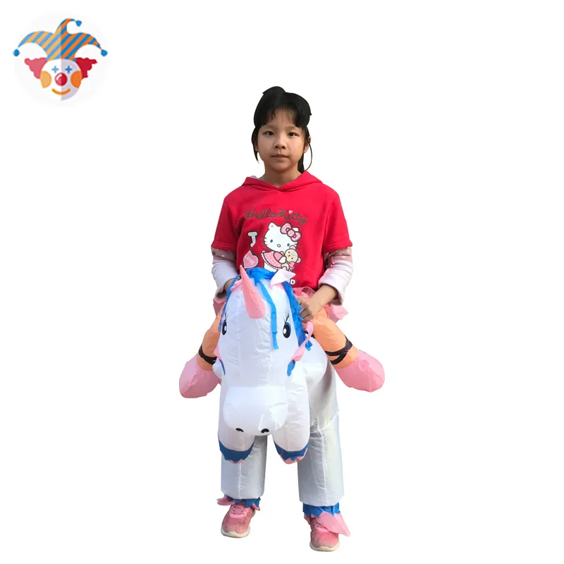 Хэллоуин Розовый Единорог надувной костюм всадника Wonder Woman Pegasus игра причудливый