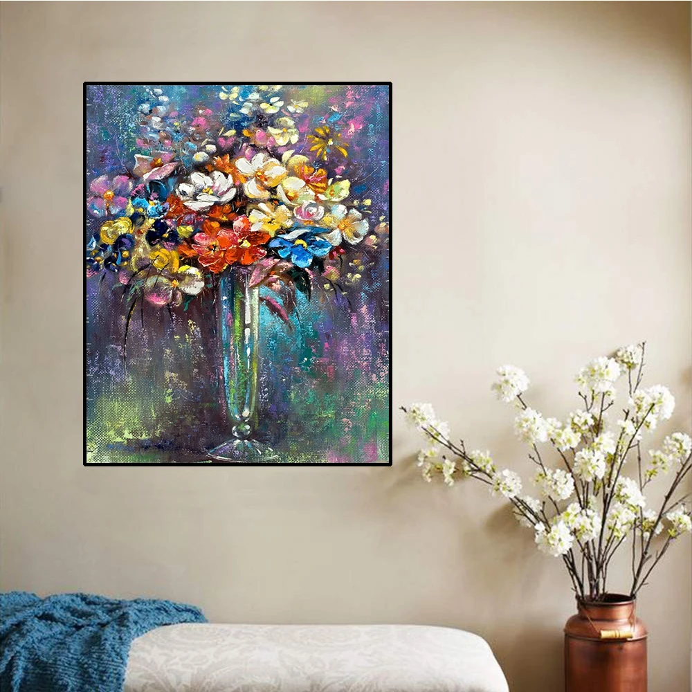 

Abstract Floral Oil Painting Wall Art Canvas Posters And Prints Vintage Flowers Pictures Modern Home Decoration Room Decor