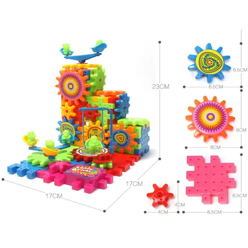 81 штука электрическая Шестерня 3D головоломка строительные наборы пластиковые