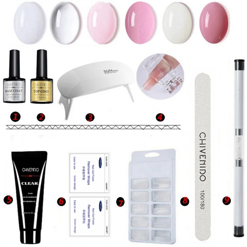 

23PCS Nail Art Set Gel Nail Polish Top Coat Base Coat For UV LED Phototherapy Nail Machine Fake Nails Manicure Kit