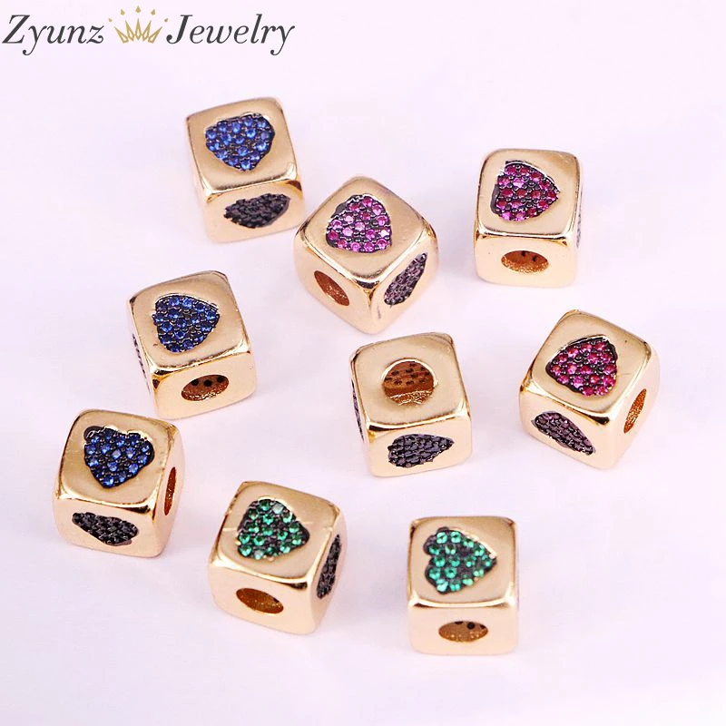 10 шт. разноцветные Квадратные бусины для бижутерии | Украшения и аксессуары