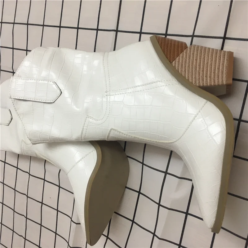 2020 Роскошные желтые ботильоны цвета фуксии женские белые ботинки в стиле ретро