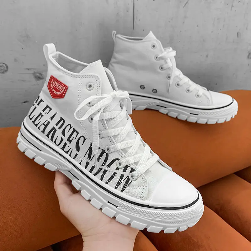 

Кеды мужские высокие, повседневные холщовые кроссовки, Вулканизированная подошва, для студентов, модная летняя обувь