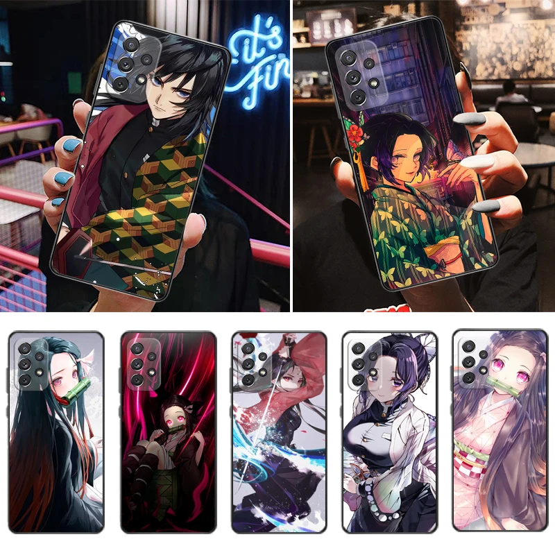 

Demon Slayer Agatsuma Zenitsu Kamado Nezuko Kamado Tanjirou Kimetsu No Yaiba Phone Case For Samsung Galaxy A72 A52 4G 5G Coque